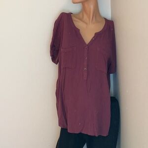 Sonoma Mauve Short-sleeve Blouse